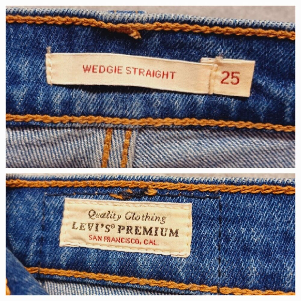 Levi's Premium Big E Wedgie Straight Buttonfly Jeans Women's Size 25 - Picture 6 of 13